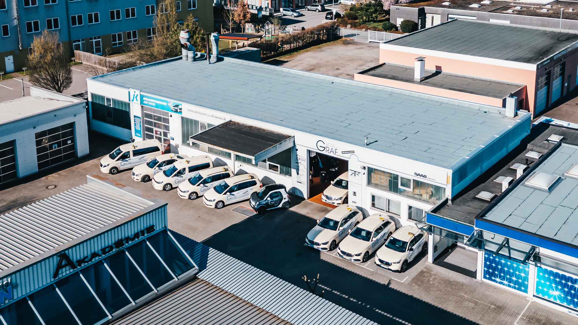 Bürogebäude von Taxi und KFZ-Technik Graf in Regensburg – Ihr Kontakt für alle Serviceanfragen